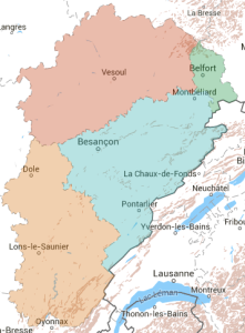 La carte des langues en Franche-Comté